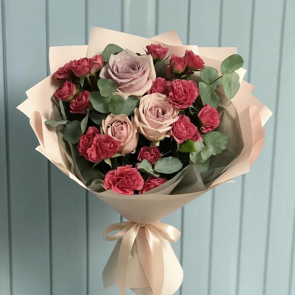 Букет цветов из: Гвоздики и Розы в Ильинке Новокузнецк