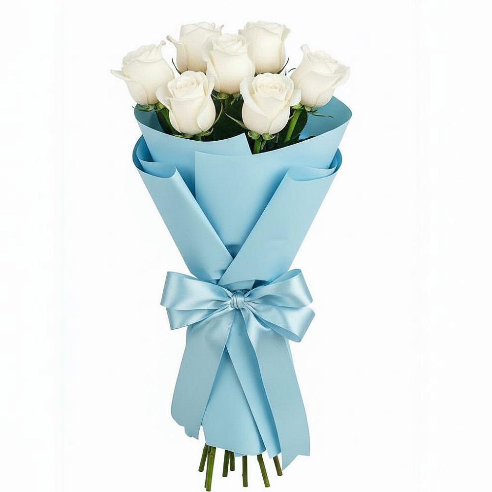 Букет 7 белых роз Проуд в Ильинке Новокузнецк