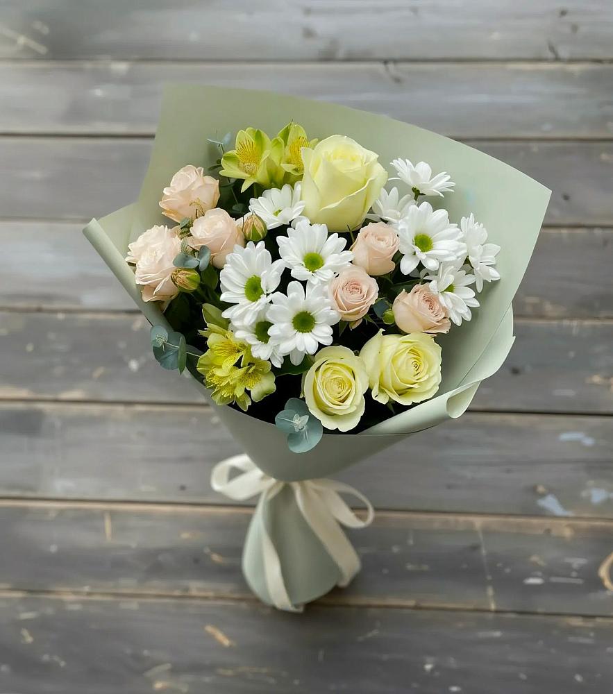 Букет цветов из: Альстромерии, Розы и Хризантемы в Ильинке Новокузнецк