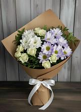 Букет цветов из:  Хризантемы и Розы в Ильинке Новокузнецк