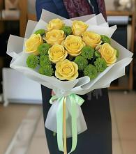 Букет цветов из:  Хризантемы и Розы в Ильинке Новокузнецк