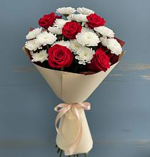 Букет цветов из:  Розы и Хризантемы в Ильинке Новокузнецк