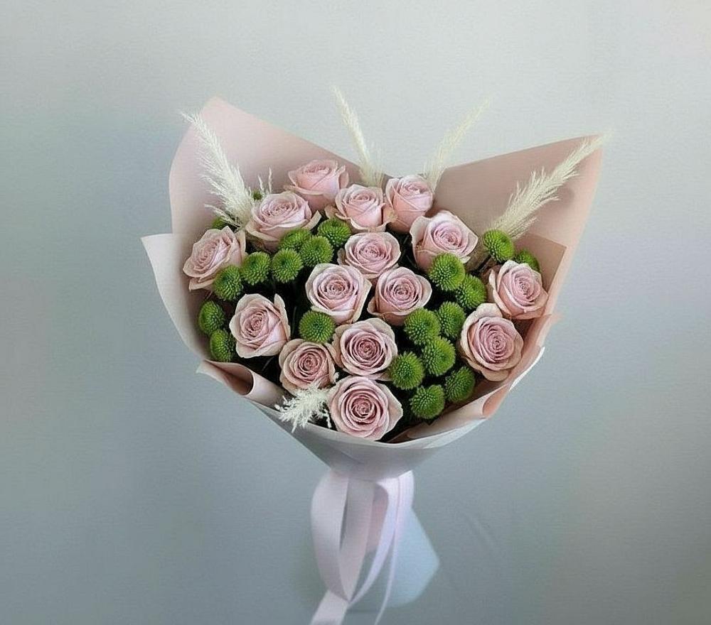 Букет цветов из: Розы и Хризантемы в Ильинке Новокузнецк