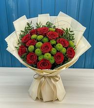 Букет цветов из:  Розы и Хризантемы в Ильинке Новокузнецк