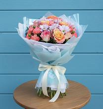 Букет цветов из:  Хризантемы и Розы в Ильинке Новокузнецк