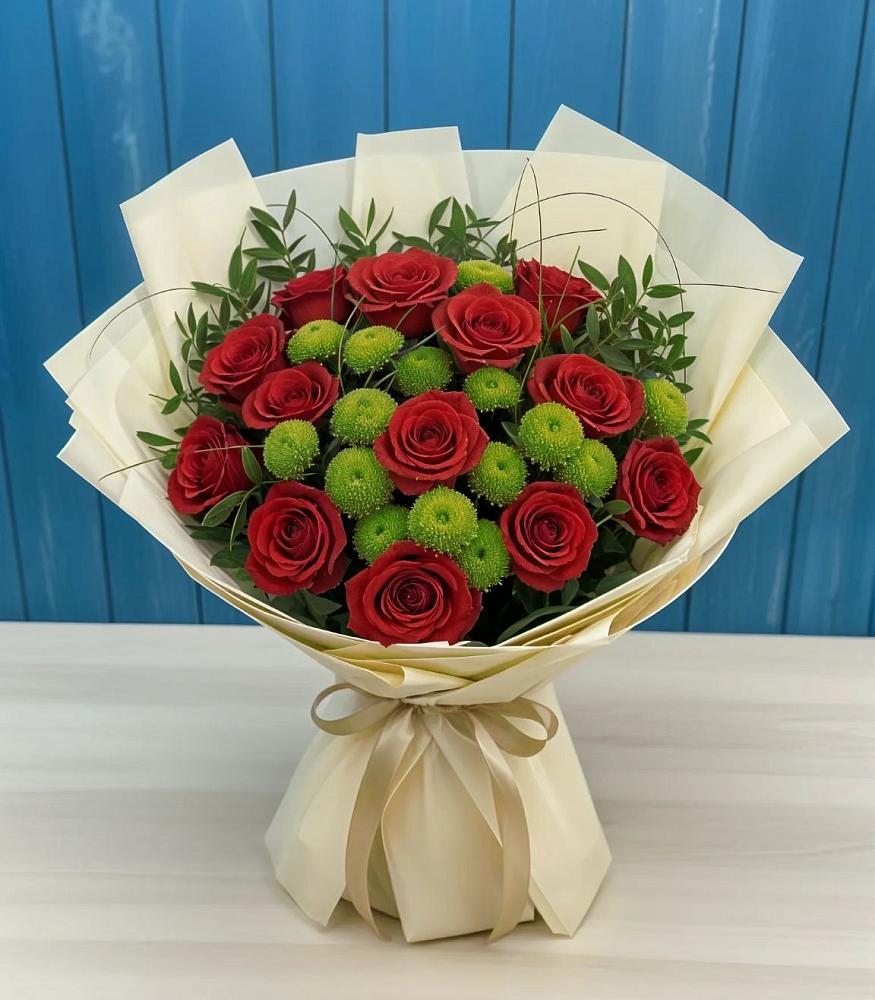 Букет цветов из: Розы и Хризантемы в Ильинке Новокузнецк